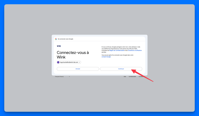 Autoriser ma boîte Gmail à se connecter à Wink