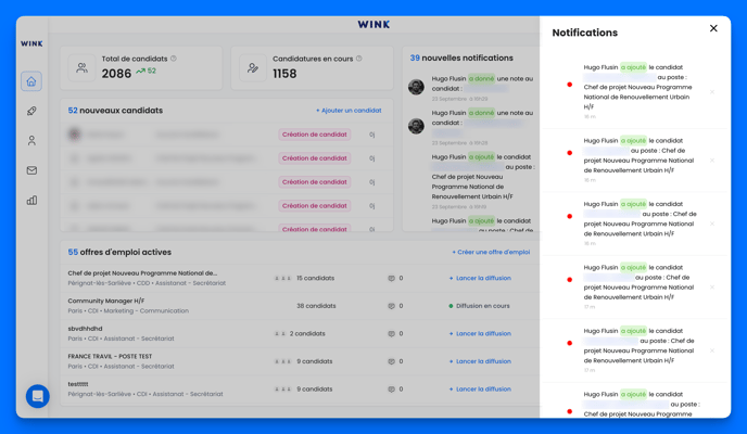 Consulter les notifications reçues sur Wink